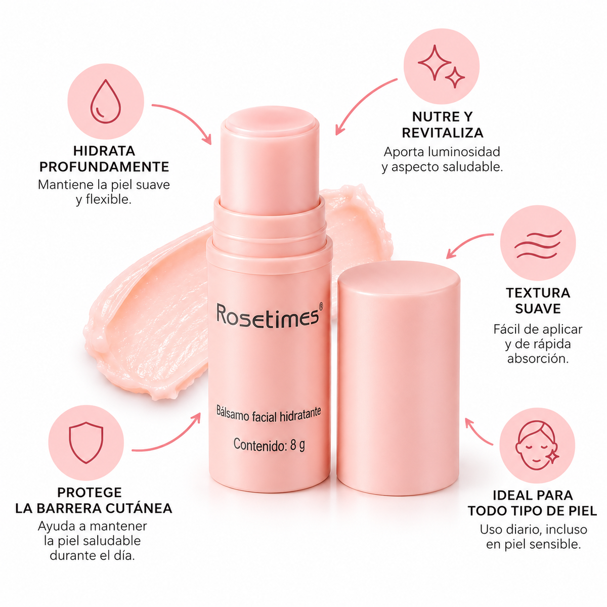 Bálsamo Facial - Antiarrugas RoseGlow™