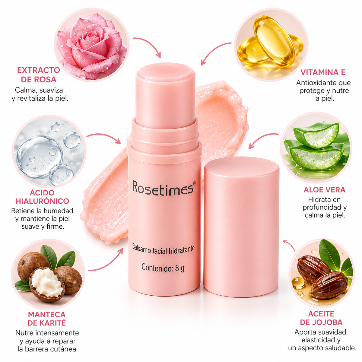 Bálsamo Facial - Antiarrugas RoseGlow™